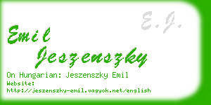 emil jeszenszky business card